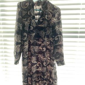 Black Paisley Midi Dress